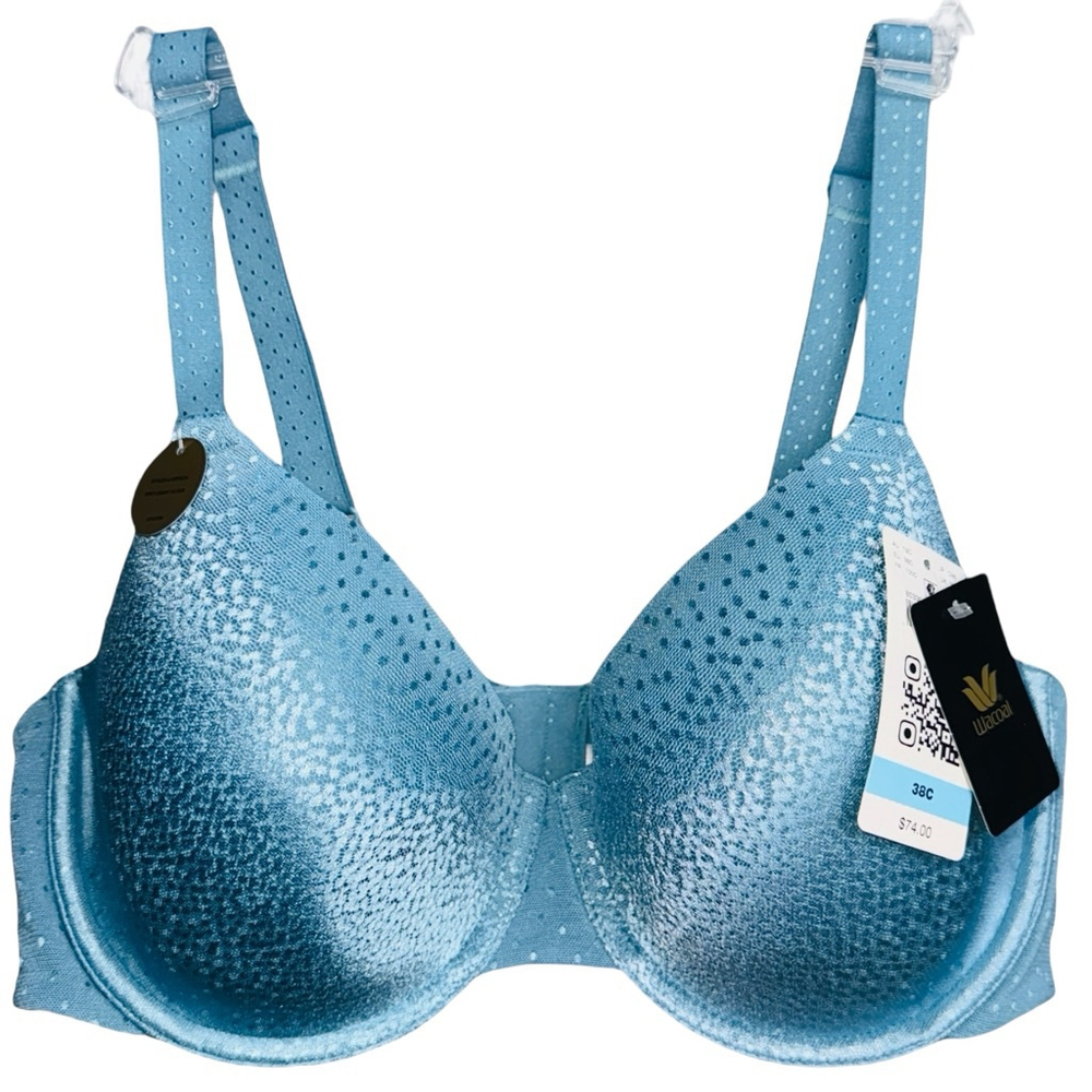 Wacoal Size 38C Padded Underwire Teal‎ Blue Bra New